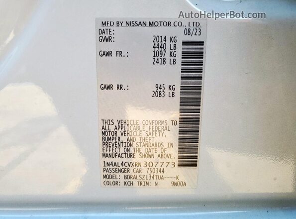 1N4AL4CVXRN307773 2024 NISSAN ALTIMA White 