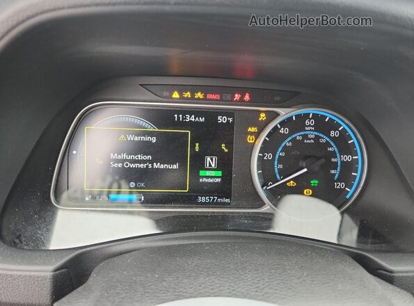 1N4AZ1CP4LC303848 2020 NISSAN LEAF Gray Սարքավորումների վահանակի տեսք