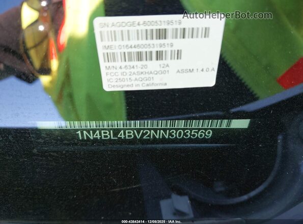 1N4BL4BV2NN303569 2022 NISSAN ALTIMA Silver Вид підкапотного простору