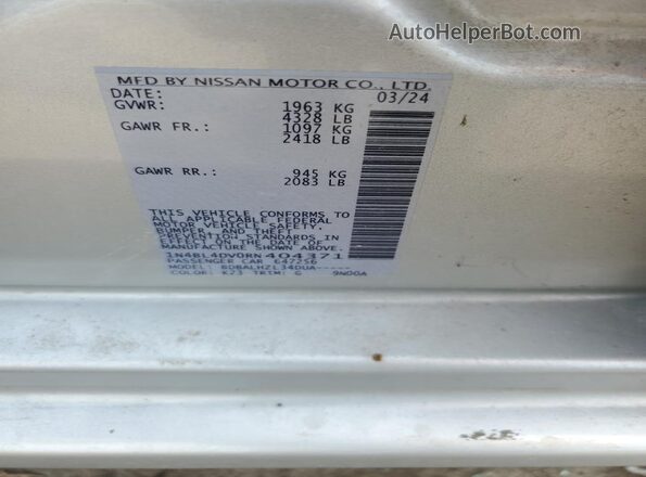 1N4BL4DV0RN404371 2024 NISSAN ALTIMA Silver Engine compartment view