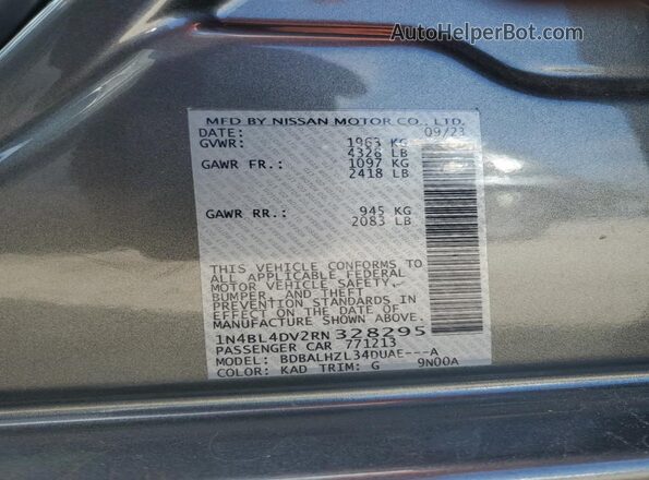 1N4BL4DV2RN328295 2024 NISSAN ALTIMA Gray ძრავის განყოფილების ხედი