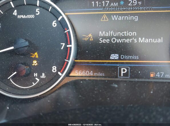 1N4BL4DW1KC160997 2019 NISSAN ALTIMA Черный Панорамный вид салона 360°
