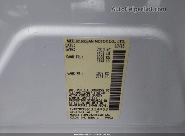 1N4BZ0CP8GC314453 2016 NISSAN LEAF White Вид підкапотного простору