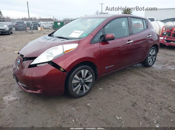 1N4BZ0CP9GC309035 2016 NISSAN LEAF Burgundy Vista tres cuartos delantera izquierda