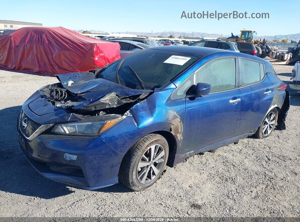 1N4BZ1BV6MC553579 2021 NISSAN LEAF Blue წინა მარცხენა ხედი სამი მეოთხედიდან
