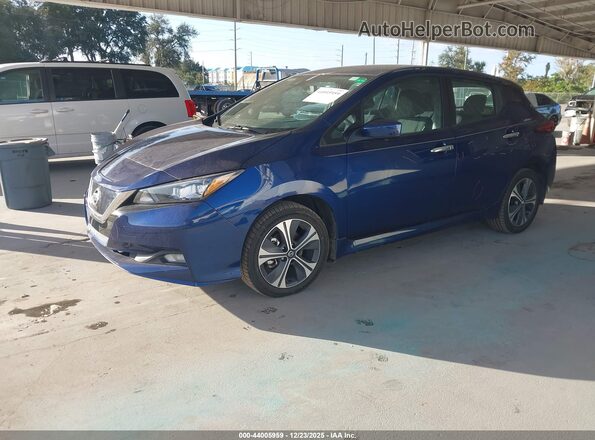 1N4BZ1CV6MC553080 2021 NISSAN LEAF Синий Передняя левая четверть