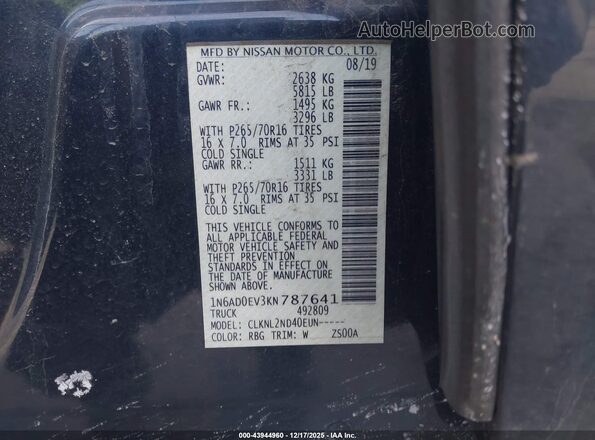 1N6AD0EV3KN787641 2019 NISSAN FRONTIER Gray Engine compartment view