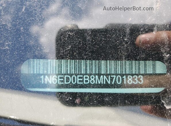 1N6ED0EB8MN701833 2021 NISSAN FRONTIER White Vista de la etiqueta del VIN