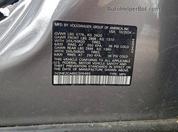 1V2HE2CA6SC205469 2025 VOLKSWAGEN ATLAS Silver 