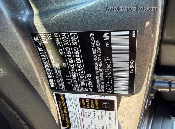 4JGDF6EE1HA866637 2017 MERCEDES-BENZ GLS-CLASS Charcoal Vista interior trasera