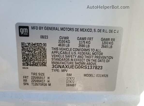 3GNAXUEG0RS137823 2024 CHEVROLET EQUINOX White 