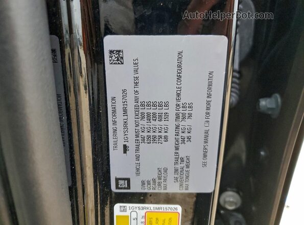 1GYS3RKL1MR157026 2021 CADILLAC ESCALADE Черный 