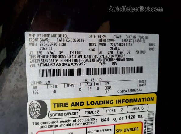 1FMJK2A83REA39952 2024 FORD EXPEDITION Black 