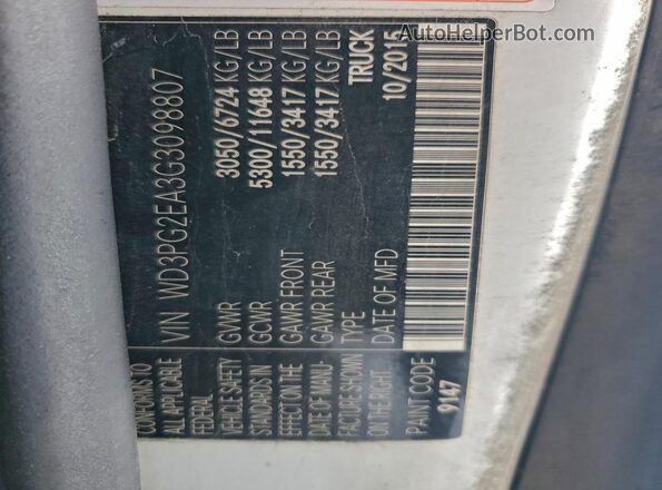 WD3PG2EA3G3098807 2016 MERCEDES-BENZ METRIS White 