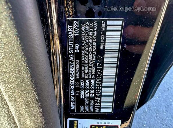 W1KAF4GB5PR091747 2023 MERCEDES-BENZ C Черный Вид задней части салона