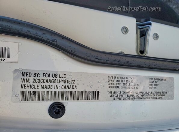 2C3CCAAG8LH181522 2020 CHRYSLER 300 White 