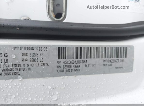 2C3CCABG0LH103489 2020 CHRYSLER 300 White Engine compartment view