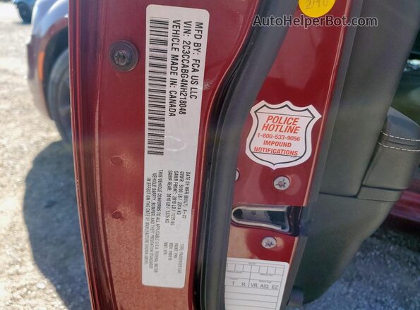 2C3CCABG4NH218048 2022 CHRYSLER 300 Бордовый Вид подкапотного пространства