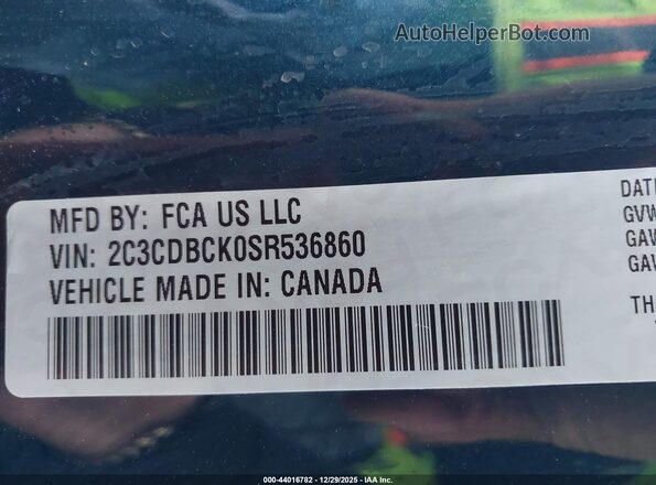 2C3CDBCK0SR536860 2025 DODGE CHARGER Blue Engine compartment view