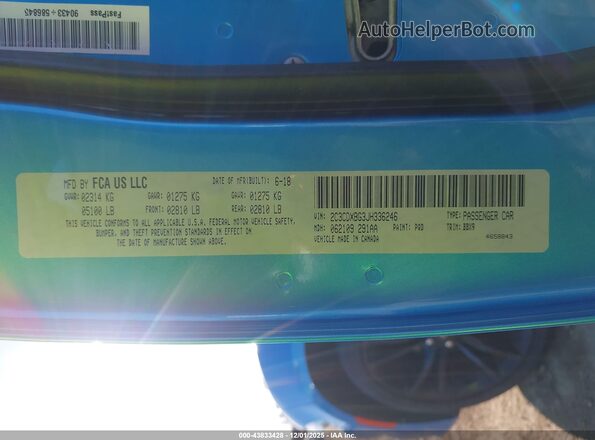2C3CDXBG3JH336246 2018 DODGE CHARGER Синий Вид подкапотного пространства