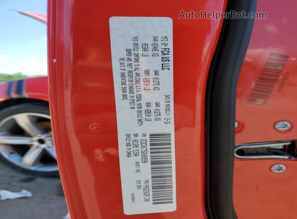 2C3CDXCT5GH203590 2016 DODGE CHARGER Red VIN կոդի պիտակի տեսք