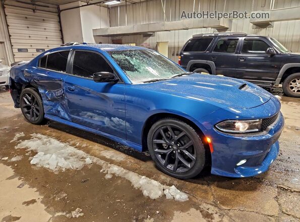 2C3CDXHG4NH227629 2022 DODGE CHARGER Blue Delantero derecho