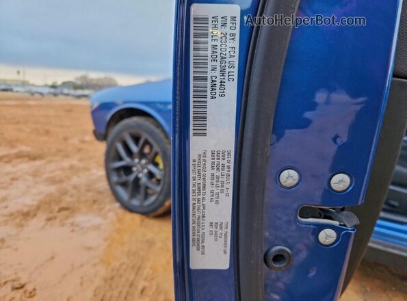 2C3CDZAG3NH144019 2022 DODGE CHALLENGER Blue 