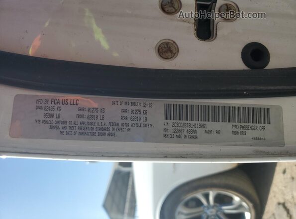 2C3CDZBT8LH119061 2020 DODGE CHALLENGER White Вид підкапотного простору