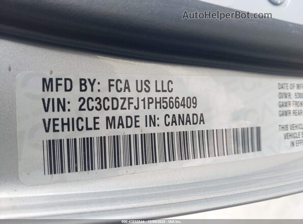 2C3CDZFJ1PH566409 2023 DODGE CHALLENGER Silver Շարժիչի բաժամունքի տեսք