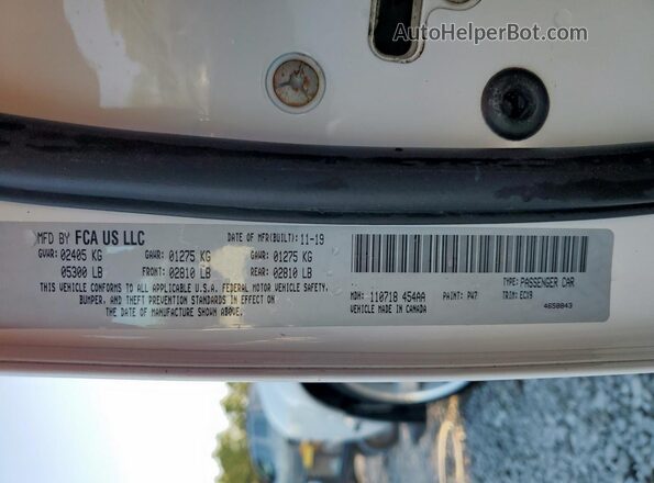 2C3CDZFJXKH741216 2019 DODGE CHALLENGER White Вид наклейки з VIN-кодом