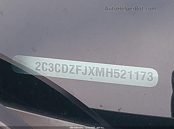 2C3CDZFJXMH521173 2021 DODGE CHALLENGER Gray 