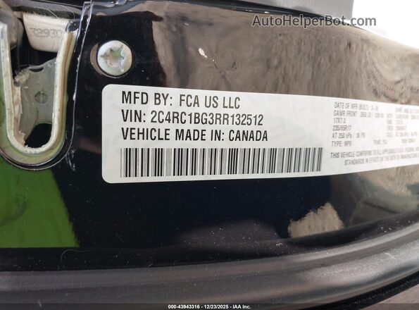 2C4RC1BG3RR132512 2024 CHRYSLER PACIFICA Black ძრავის განყოფილების ხედი
