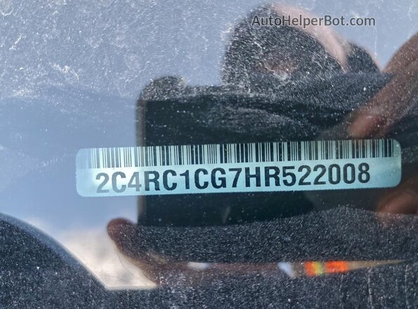 2C4RC1CG7HR522008 2017 CHRYSLER PACIFICA Charcoal Widok naklejki z numerem VIN