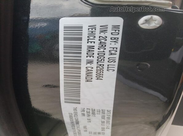 2C4RC1DG5LR265664 2020 CHRYSLER VOYAGER Black VIN sticker view