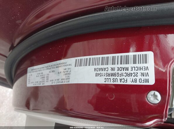 2C4RC1FG9MR511548 2021 CHRYSLER PACIFICA Red Widok komory silnika