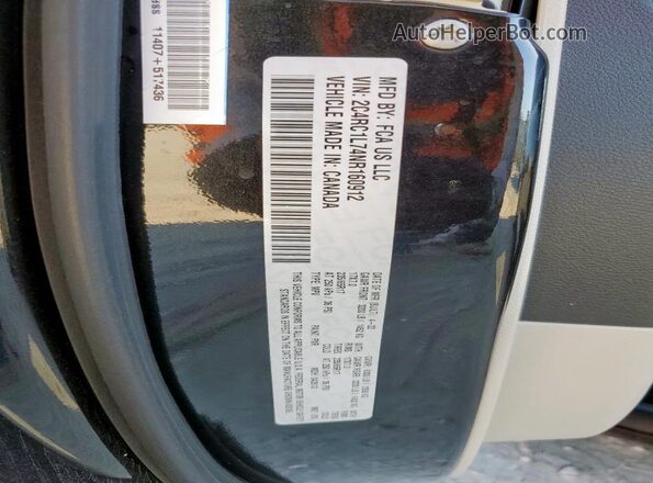 2C4RC1L74NR160912 2022 CHRYSLER PACIFICA Black Widok naklejki z numerem VIN