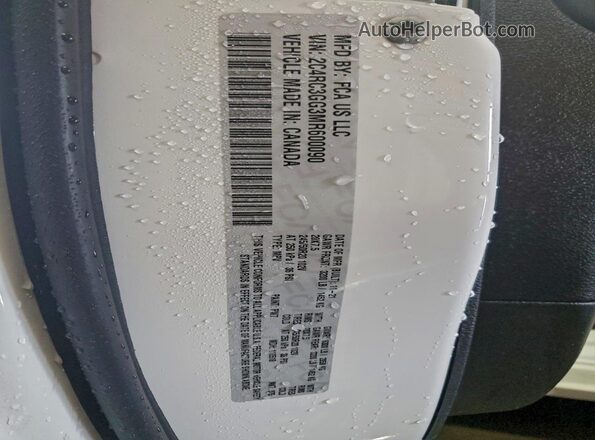 2C4RC3GG3MR600090 2021 CHRYSLER PACIFICA White Vista de la etiqueta del VIN