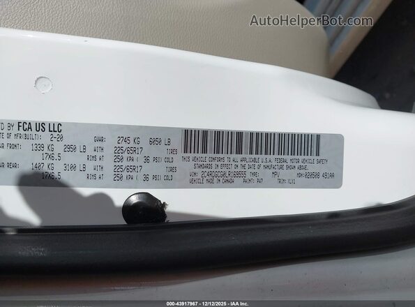 2C4RDGCG0LR169555 2020 DODGE GRAND CARAVAN White Widok komory silnika