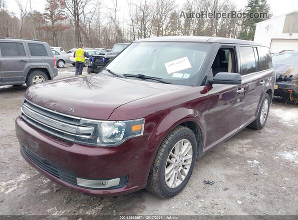 2FMHK6C8XHBA14253 2017 FORD FLEX Maroon Vista tres cuartos delantera izquierda