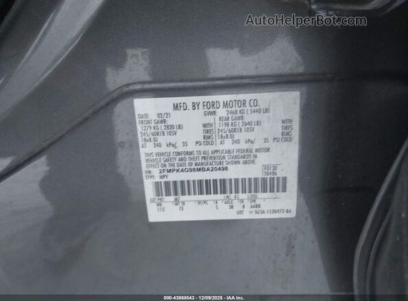 2FMPK4G98MBA20498 2021 FORD EDGE Silver 