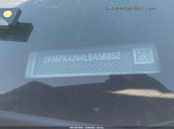 2FMPK4J94LBA58852 2020 FORD EDGE White 