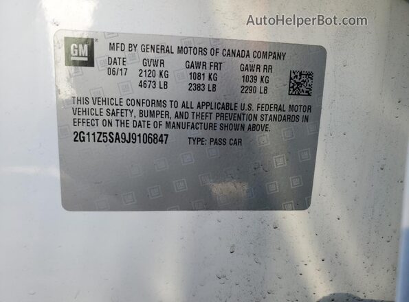 2G11Z5SA9J9106847 2018 CHEVROLET IMPALA White 