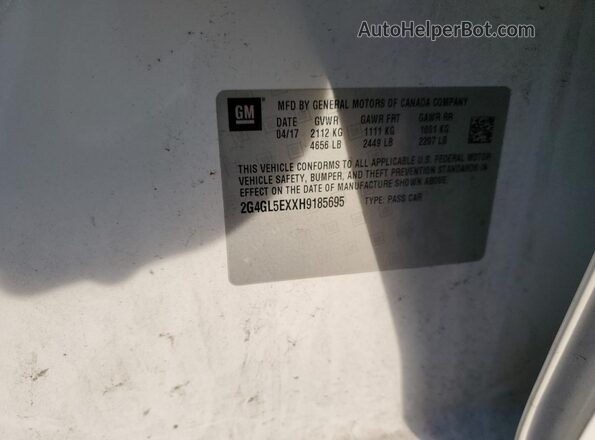 2G4GL5EXXH9185695 2017 BUICK REGAL White 