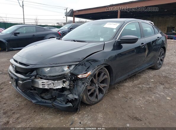 2HGFC2F83KH514144 2019 HONDA CIVIC Black Vista tres cuartos delantera izquierda