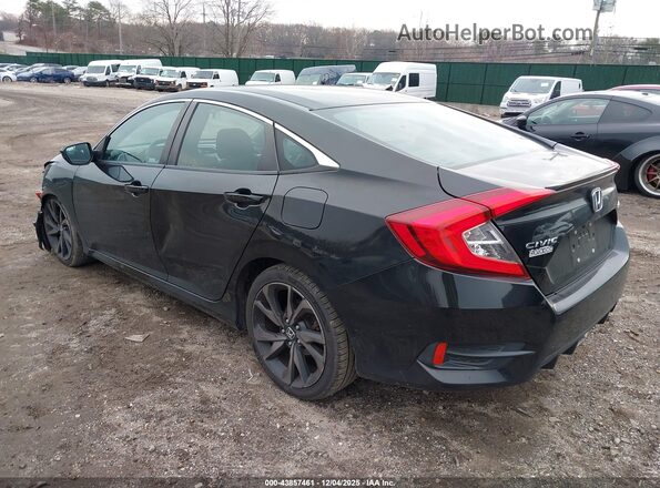 2HGFC2F83KH514144 2019 HONDA CIVIC Black Trasero izquierdo