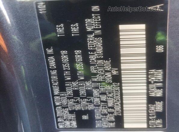 2T2ADCAZ5SC023012 2025 LEXUS NX Gray VIN sticker view