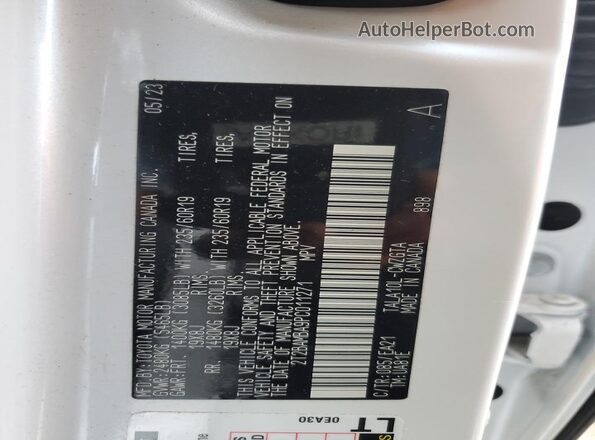 2T2BAMBA9PC011271 2023 LEXUS RX White ძრავის განყოფილების ხედი