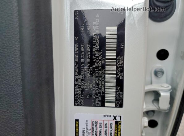 2T2BAMCA0SC106566 2025 LEXUS RX Белый Вид наклейки с VIN-кодом