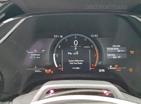 2T2BAMCA0SC106566 2025 LEXUS RX Белый Вид щитка приборов