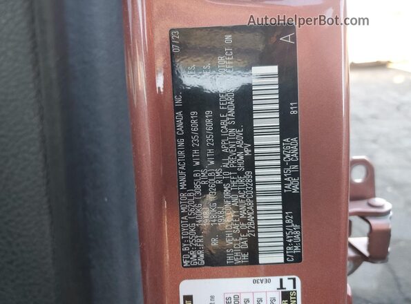 2T2BAMCA8PC032899 2023 LEXUS RX Orange 